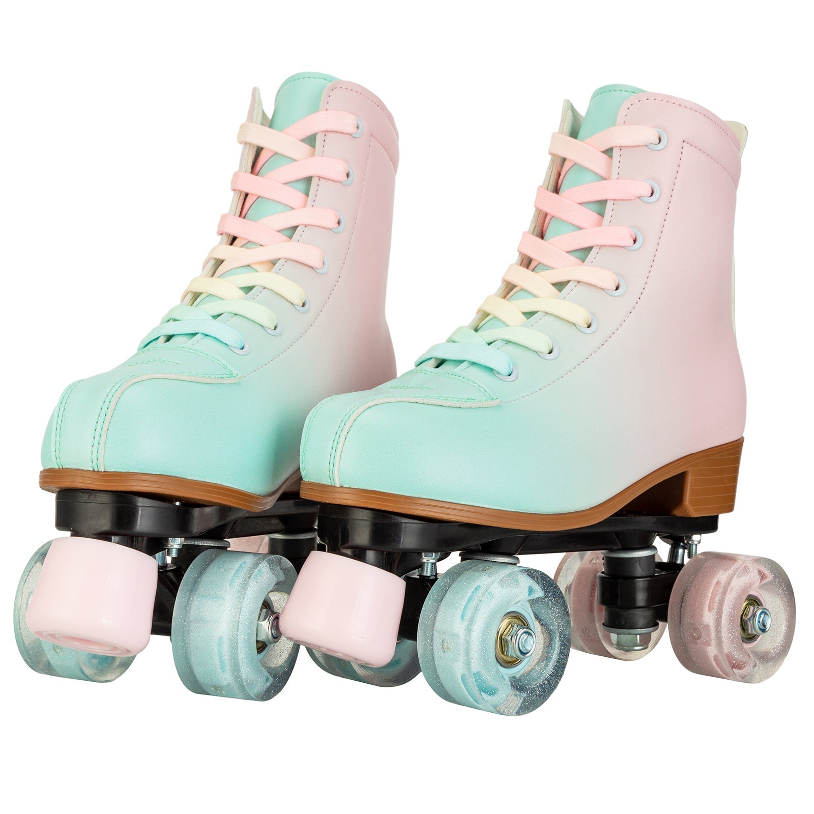 Women Double Row Roller Skates PU Leather Roller Skates Skating Shoes Inline 4 Wheels Sneakers Outdoor Children's Skate Shoes - silverfoxgoods